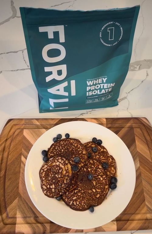 Whey Protein Recipe - Banana Oatmeal Pancakes with 40+ grams of Whey Protein Isolate