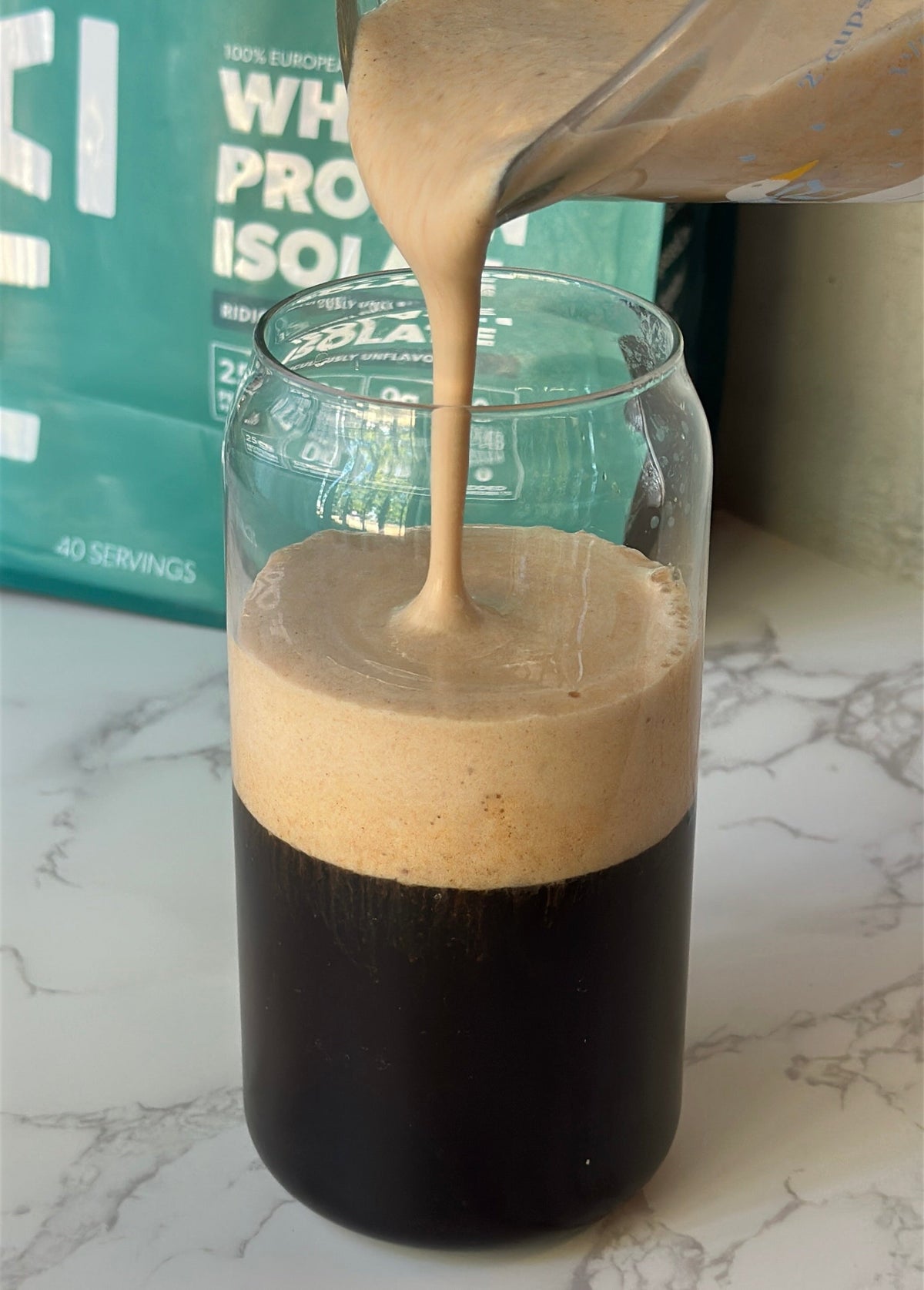 High Protein Iced Pumpkin Spice Latte (28g of Protein!)