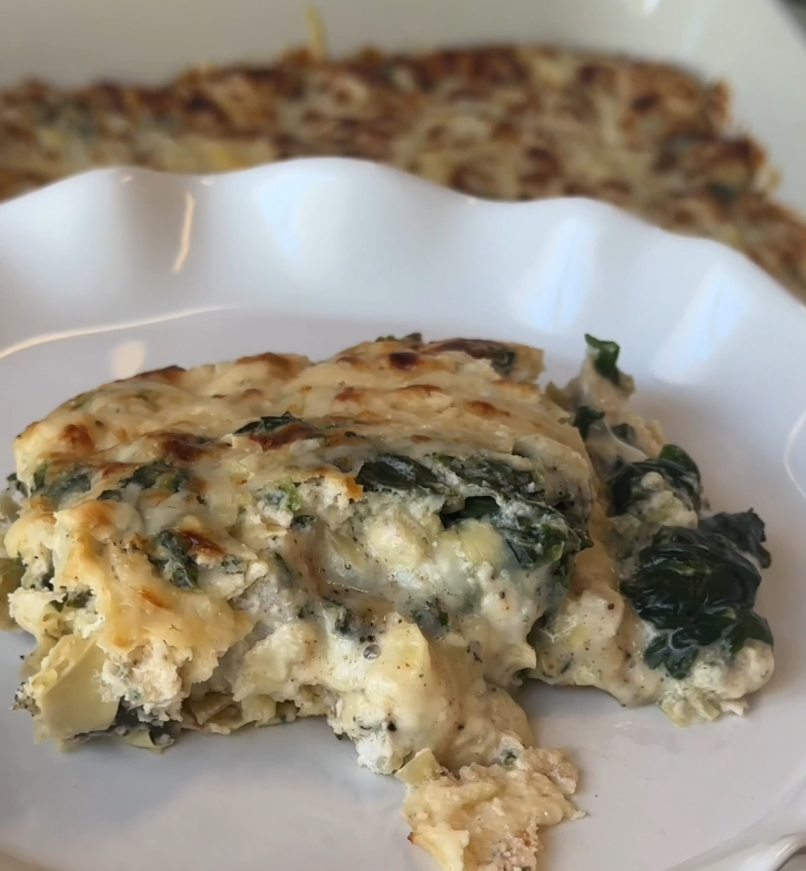 Mixing In Spinach Artichoke Dip